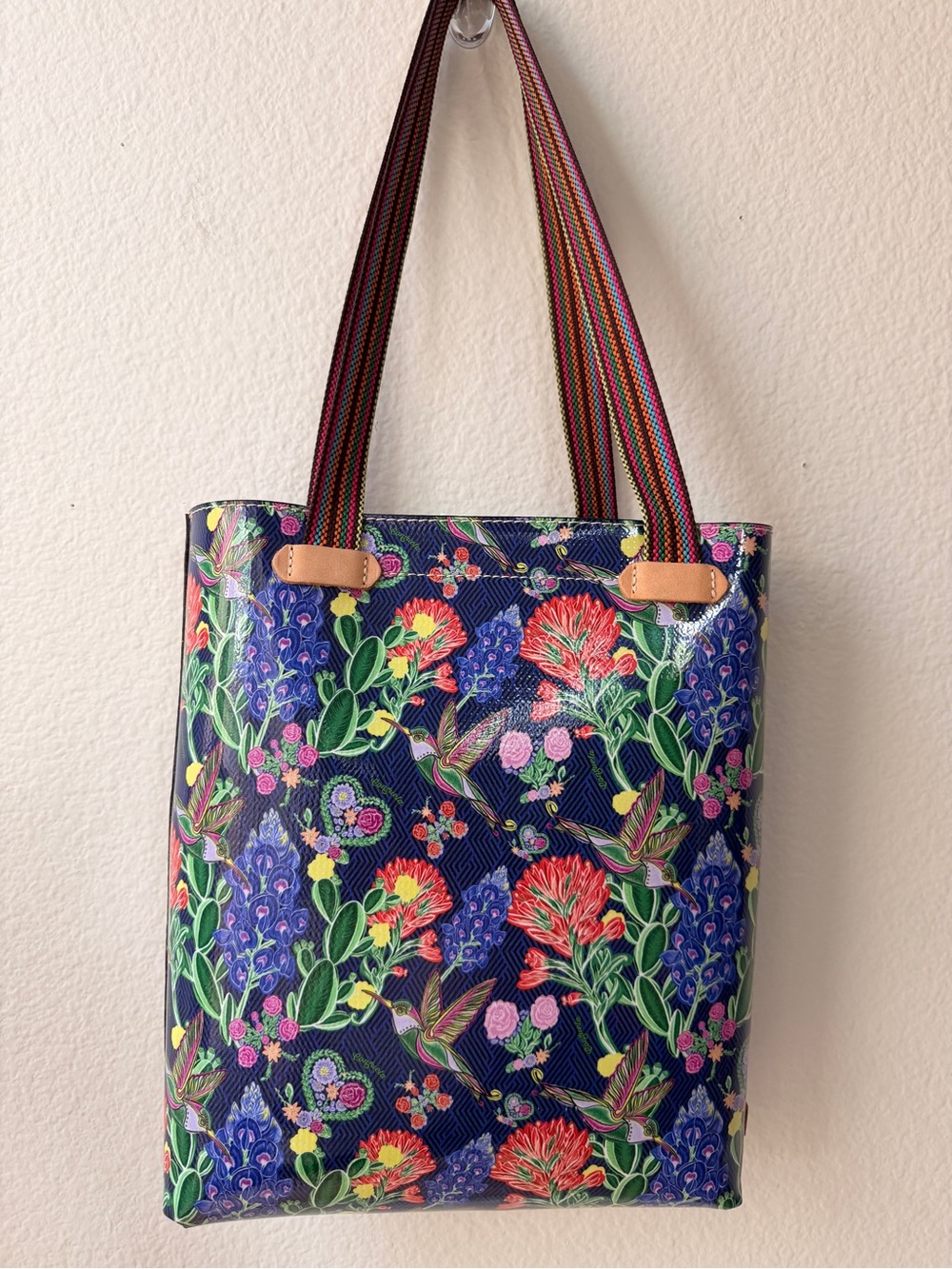 Consuela Bonnie Everyday Tote Print Floral Hummingbird Shoulder Bag Boho Ranch - Picture 4 of 11